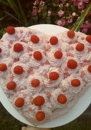 Rózsaszín szív torta recept fotója