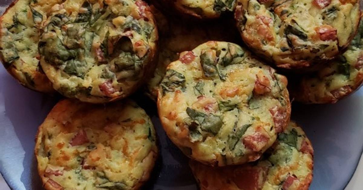 Muffins de espinaca, queso y jamón Receta de natalia Cookpad