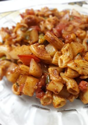 صورة لوصفة معكرونة 🍝بالخظار والطعم لذاذة 😋😋