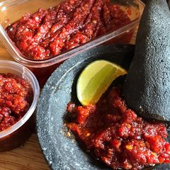 Indonesian Sambal - Easy chilli paste / condiment (Vegan) A picture of Indonesian Sambal - Easy chilli paste / condiment (Vegan).
