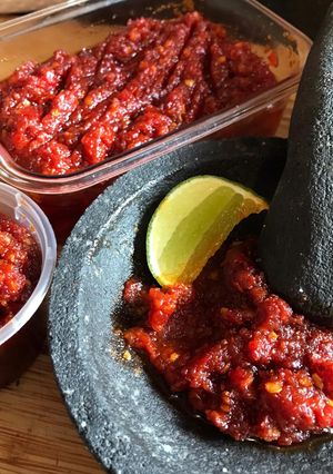 A picture of Indonesian Sambal - Easy chilli paste / condiment (Vegan).