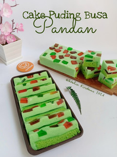 Foto resep Cake Puding Busa Pandan