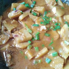 A picture of #Mommas recipes Breadfruit and dry salted fish curry #mo.