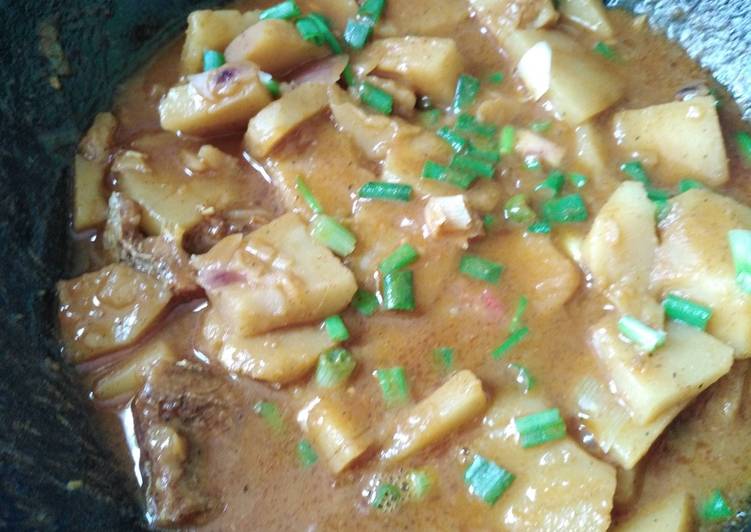 #Mommas recipes Breadfruit and dry salted fish curry #mo