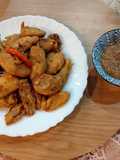 Lotus stem pakore in Italian seasoning