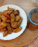 Lotus stem pakore in Italian seasoning