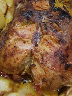 صورة لوصفة دجاج مشوي مع الخضر لشهر رمضان الكريم 🌙😋