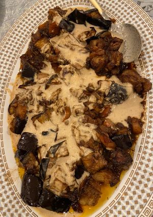 صورة لوصفة باذنجان بالطحينه