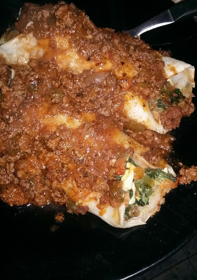 Una foto de Canelones de acelgas