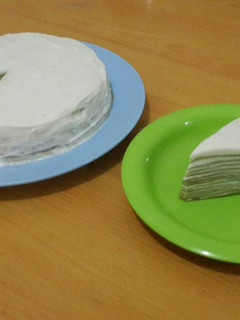 Foto resep Mille Crepes Greentea Cake (step by step)