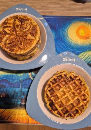 Una foto de Waffles de plátano