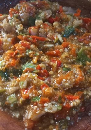 Foto resep Sambal terong rebus