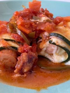 Una foto de Canelones de calabacín