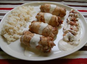 Una foto de Pollo al champán