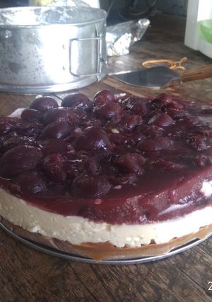 Foto resep Easy cherry cheese cake in a summer vibe