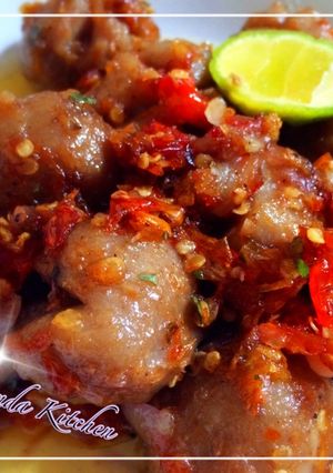 Foto resep Bakso Goreng Sambal Kencur (Pedasss level 10)