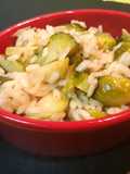Risotto a la miel y mostaza con coles de Bruselas