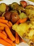 Slow Cooker Chicken Quarters with Potatoes & Carrots