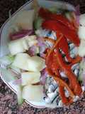 Ensalada de Espárragos, sardinillas y melón