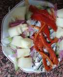 Ensalada de Espárragos, sardinillas y melón