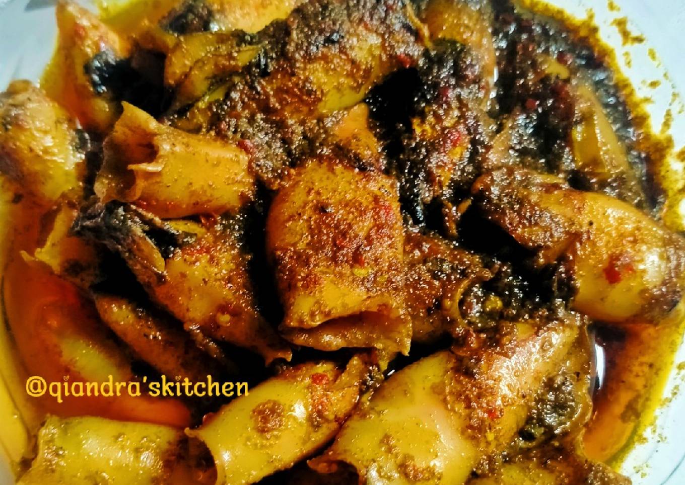 Cengeng Cumi Hitam Bumbu Kuning by @ Qiandra'sKitchen