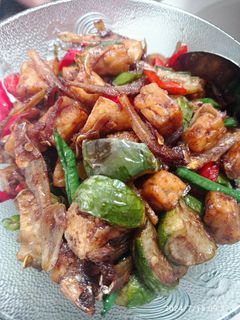 Foto resep Oseng 3T (Tempe Teri Terong Bulat Kacang)