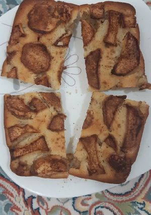 عکسی از دستور کیک دو نفره سیب و دارچین
