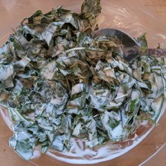A picture of My grandma's wild garlic salad.