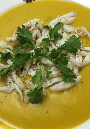 Hình của món Súp cua bí đỏ.