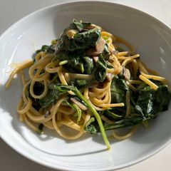 Miso mushroom spaghetti A picture of Miso mushroom spaghetti.