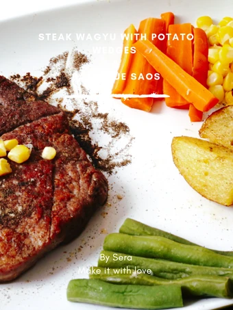 Langkah Mudah untuk Membuat Resep Steak wagyu with potato wedges and barbeque sous yang Sempurna Anti Ribet, Bisa Manjain Lidah