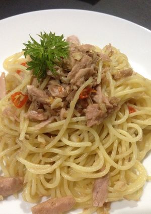 Foto resep Hot tuna aglio olio murah meriah & praktis
