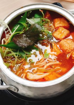 Hình của món Lẩu riêu chay.