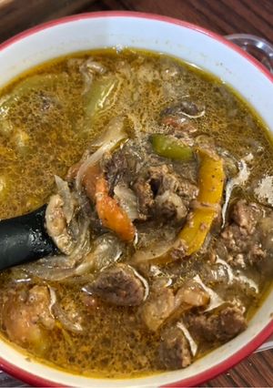 صورة لوصفة لحمة بالبندورة والفلفل