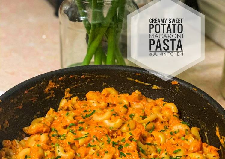 Cara Gampang Membuat Creamy Sweet Potato Macaroni Pasta Anti Gagal
