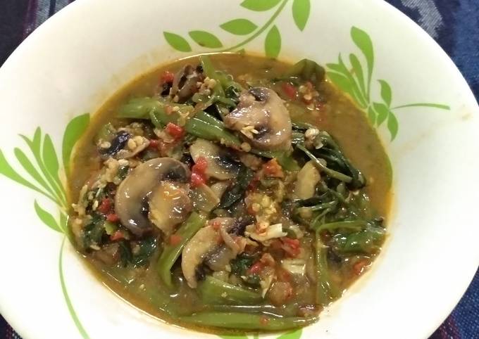 Tutorial Masakan Resep Tumis Kangkung & jamur champignot