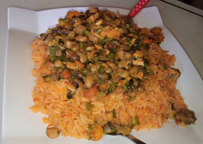 Jallof rice with beans and veggies in a different form