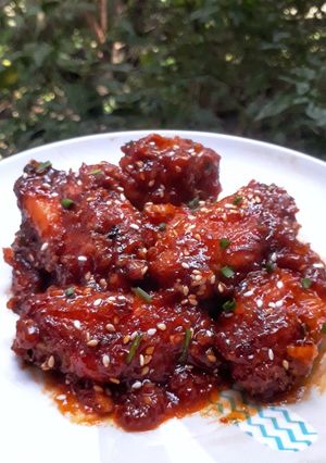 Foto resep Crispy Korean Fried Chicken (Yangnyeom Chicken)