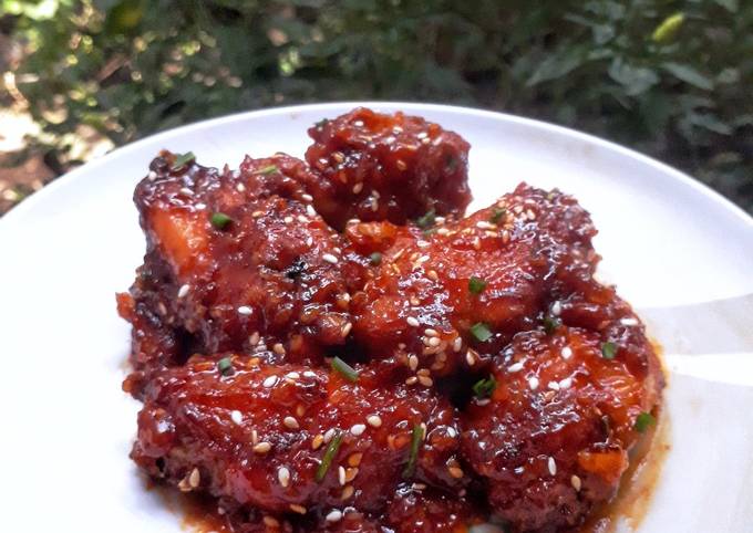 Resep Crispy Korean Fried Chicken Yangnyeom Chicken Oleh Rann Husein