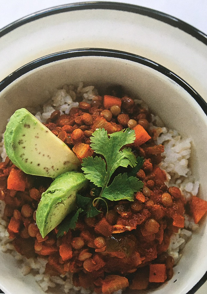 Una foto de Chili de lentejas