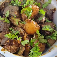 A picture of Potato brinjals masala.