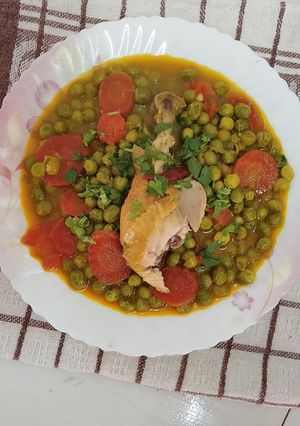 صورة لوصفة الجلبانة (البازيلاء)بالجزر من مطبخي