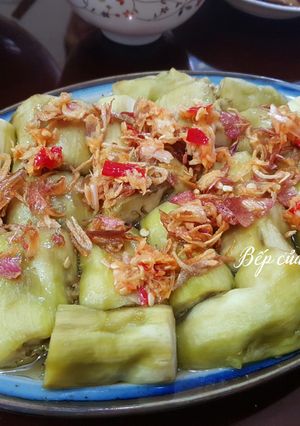 Hình của món Cà tím hấp chan mắm gừng.