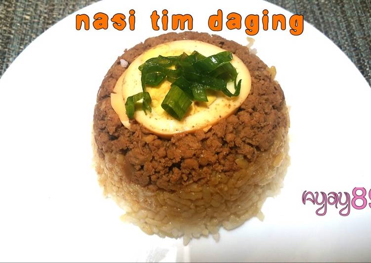 Resep Nasi tim daging yang Lezat
