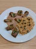 Carciofi trifolati con miglio e hummus di fagioli borlotti