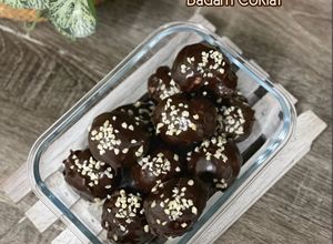 Gambar Bebola Donut Badam Coklat