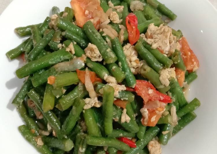 Cara Gampang memasak Tumis kacang panjang telur, Lezat