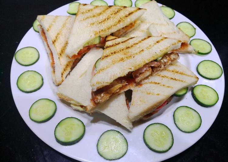 Recipe of Homemade BBQ Chicken grilled sandwiches