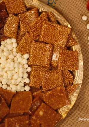 A picture of Sankranti special chikki.