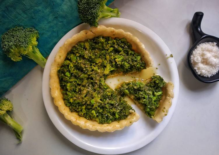 Caramalised broccoli tart